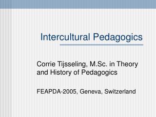 Intercultural Pedagogics