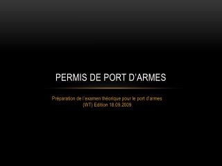 Permis de port d’armes