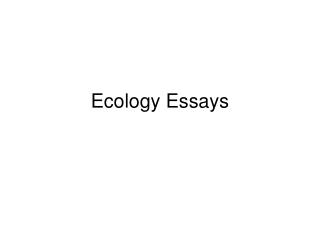 Ecology Essays