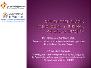 DPU en Tecnología Psicológica y Jurídica para la Mediación
