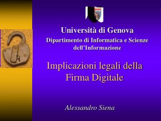 Implicazioni legali della Firma Digitale