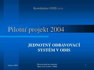 Pilotní projekt 2004