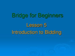 Bridge for Beginners