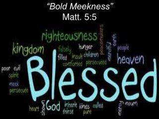 “Bold Meekness” Matt. 5:5