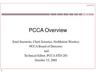 PCCA Overview