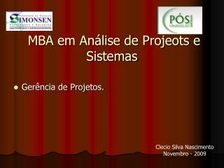 MBA em Análise de Projeots e Sistemas