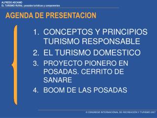 AGENDA DE PRESENTACION