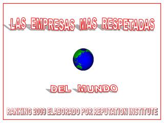 RANKING 2009 ELABORADO POR REPUTATION INSTITUTE