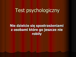 Test psychologiczny