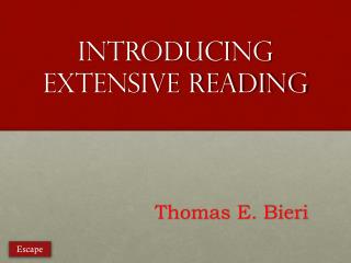 Introducing Extensive Reading