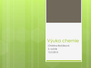 Výuka chemie