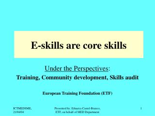 E-skills are core skills