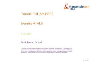 Tutoriel TAL des NFCE Journée ATALA 5 Juin 2004