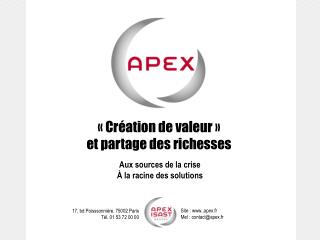 « Création de valeur » et partage des richesses