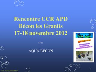Rencontre CCR APD Bécon les Granits 17-18 novembre 2012 avec AQUA BECON