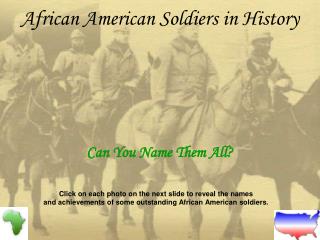 African American Soldiers in History