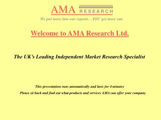 Welcome to AMA Research Ltd. The UK’s Leading Independent Market Research Specialist