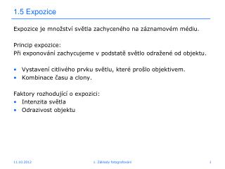 1.5 Expozice