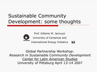 Sustainable Community Development: some thoughts