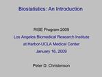 Biostatistics: An Introduction