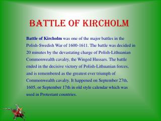Battle of kircholm