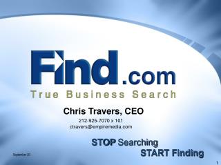 STOP Searching START Finding