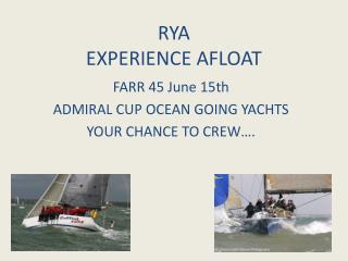 RYA EXPERIENCE AFLOAT