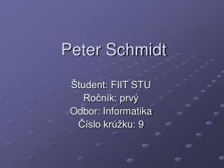 Peter Schmidt