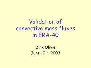 Validation of convective mass fluxes in ERA-40