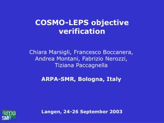 COSMO-LEPS objective verification
