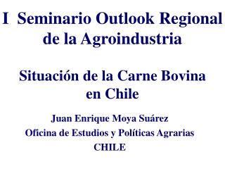 I Seminario Outlook Regional de la Agroindustria Situación de la Carne Bovina en Chile