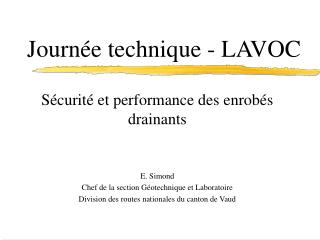 Journée technique - LAVOC