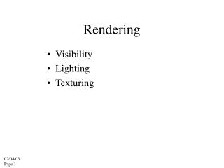 Rendering