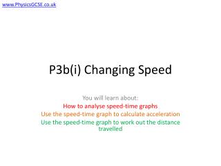 P3b( i ) Changing Speed