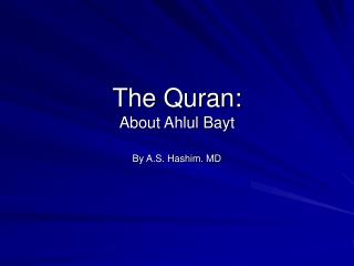The Quran: About Ahlul Bayt