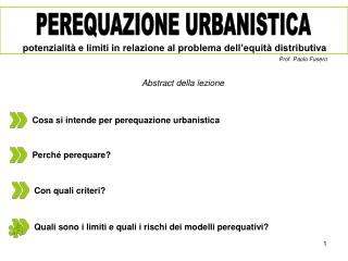 Cosa si intende per perequazione urbanistica