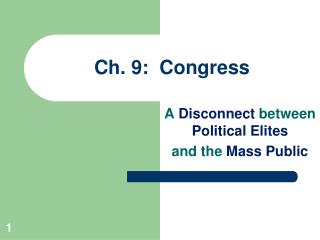 Ch. 9: Congress