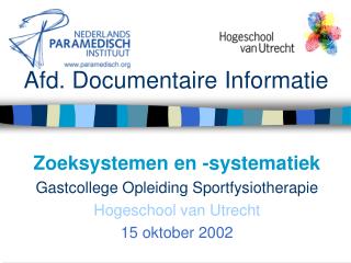Afd. Documentaire Informatie