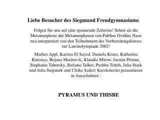 Liebe Besucher des Siegmund Freudgymnasiums