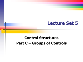 Lecture Set 5