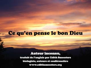 Ce qu’en pense le bon Dieu