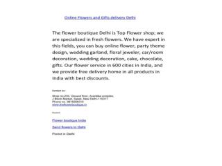 The flower boutique Delhi