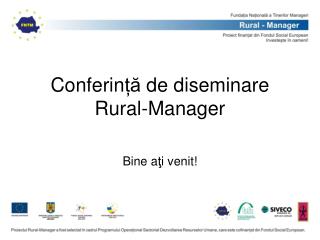 Conferin ță de diseminare Rural-Manager