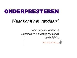 ONDERPRESTEREN