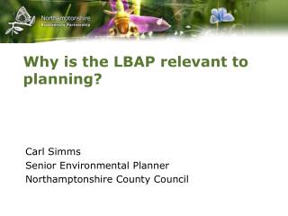 Why is the LBAP relevant to planning?