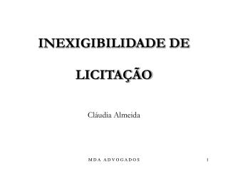 INEXIGIBILIDADE DE LICITAÇÃO