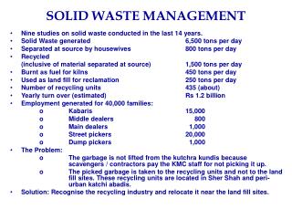 SOLID WASTE MANAGEMENT