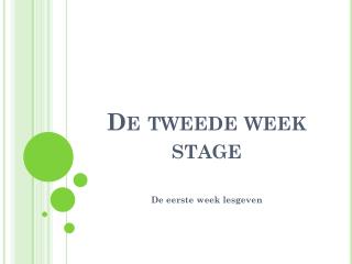 De tweede week stage