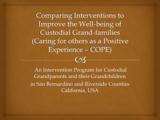 An Intervention Program for Custodial Grandparents and their Grandchildren