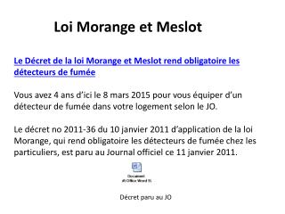 Loi Morange et Meslot